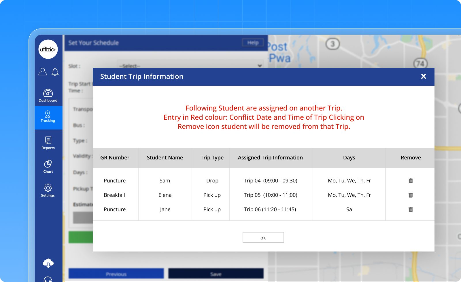 Student Trip Allocation View