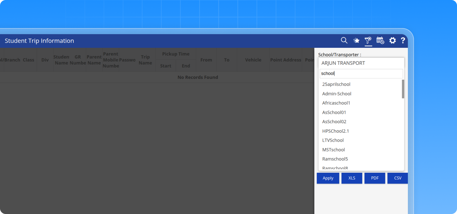Multi School Selection