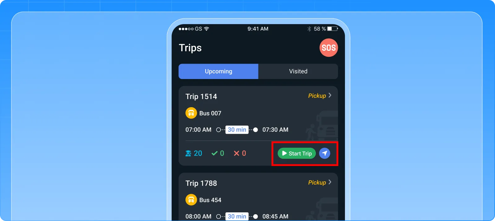 Trip rule - driver app